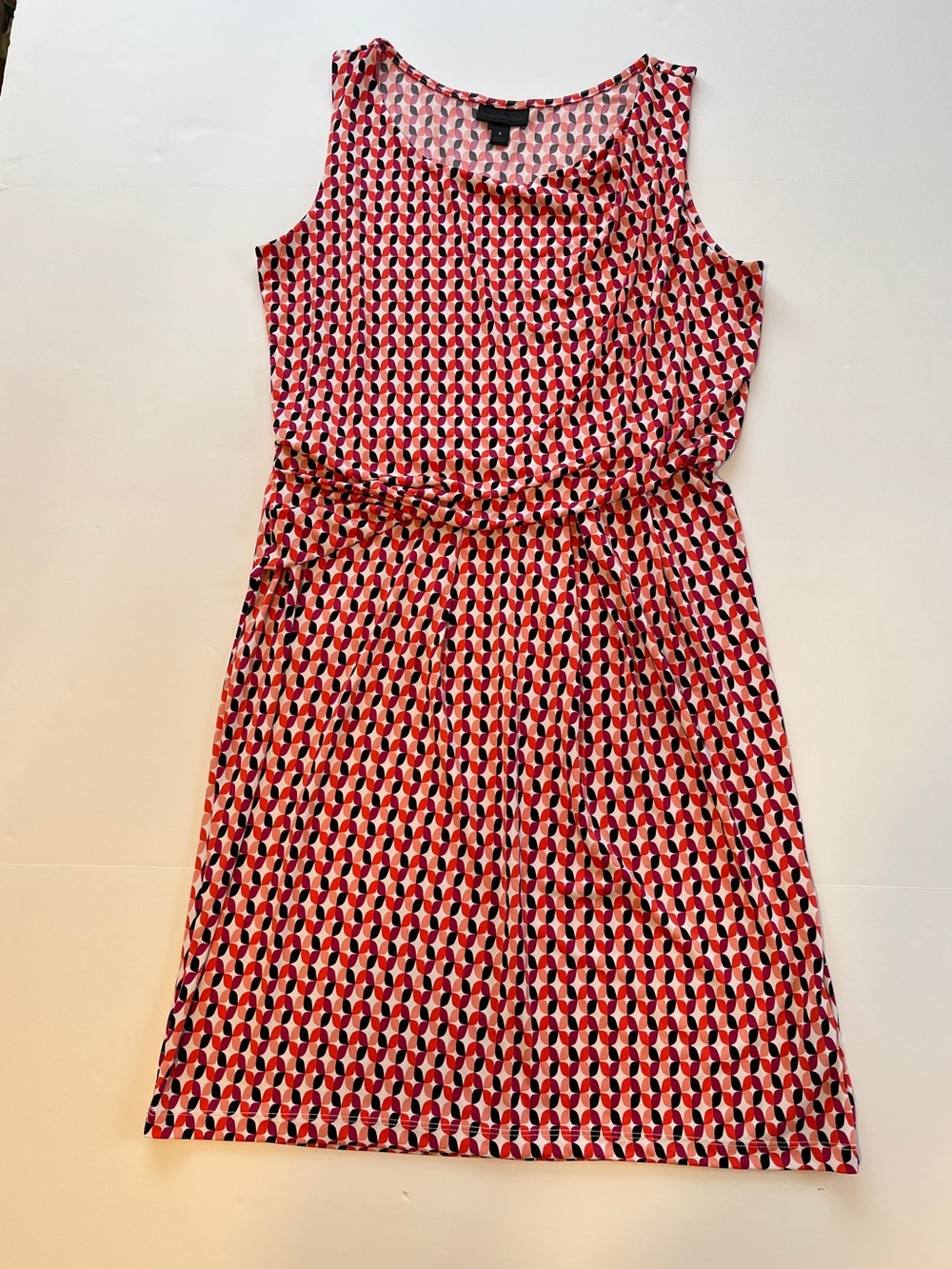 Worthington women’s Sleeveless Geo-Print Dress in Red and Pink size Z Stretch